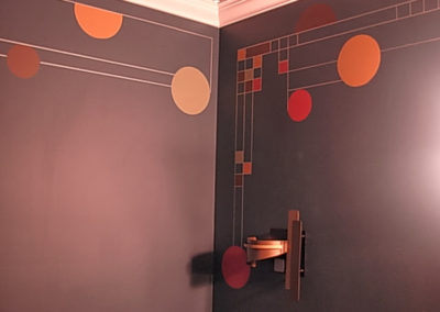 Simple, elegant hand-painted, FLW border for bathroom.