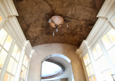 One-of-a-kind custom finish to highlight a beautiful ceiling